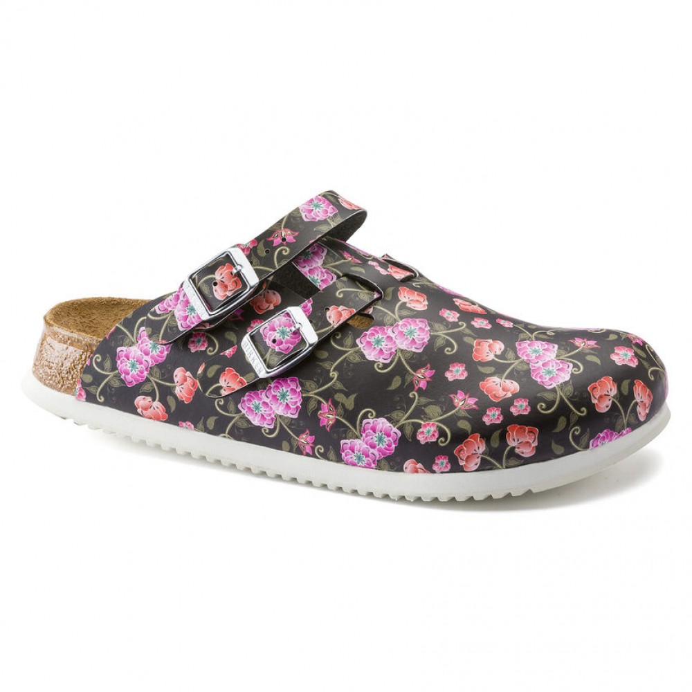 Kay SL Blooming Roses Black MF Αντιολισθητικό Σαμπό - Birkenstock