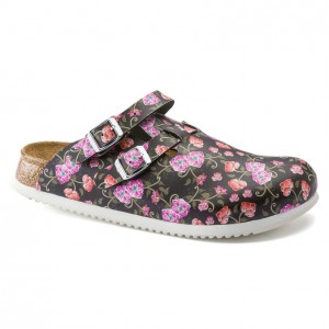 Kay SL Blooming Roses Black MF Αντιολισθητικό Σαμπό - Birkenstock