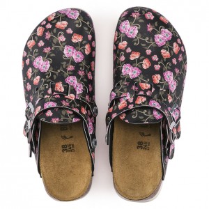 Kay SL Blooming Roses Black MF Αντιολισθητικό Σαμπό - Birkenstock