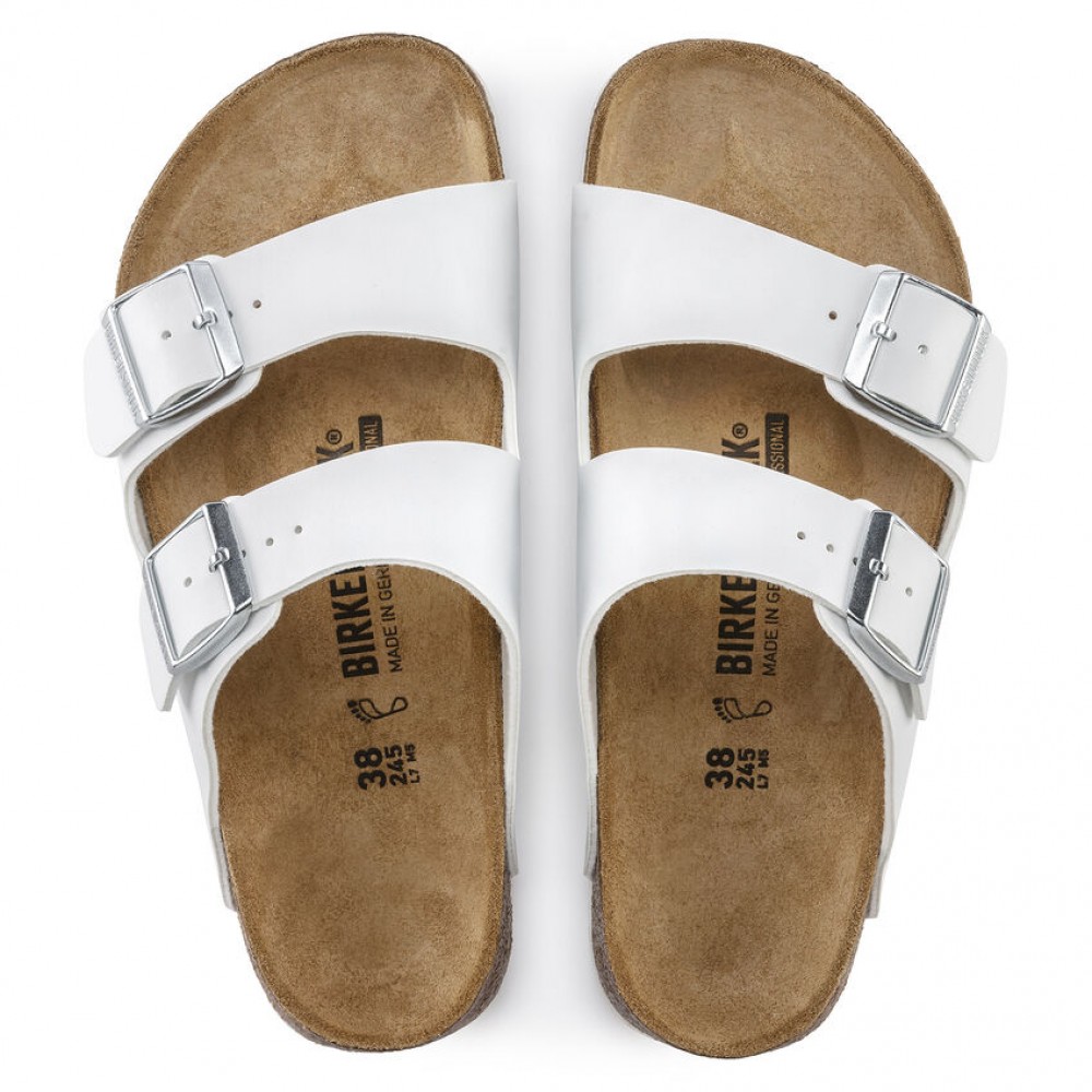 Arizona SL White/White Normal MF Super Grip Αντιολισθητικό Πέδιλο - Birkenstock