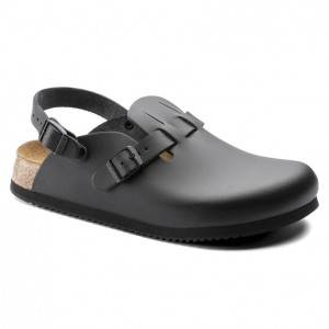 Kay SL Black Black Leather Αντιολισθητικό Σαμπό Narrow - Birkenstock