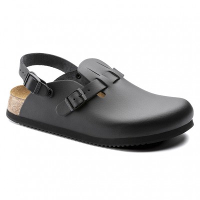Kay SL Black Black Leather Αντιολισθητικό Σαμπό Narrow - Birkenstock