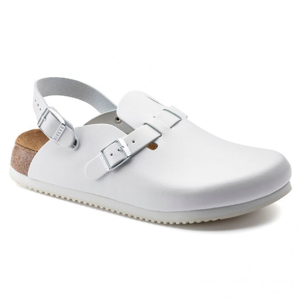 Kay SL White White Leather Αντιολισθητικό Σαμπό Normal - Birkenstock
