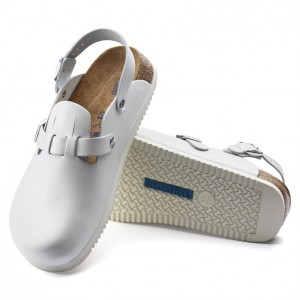 Kay SL White White Leather Αντιολισθητικό Σαμπό Narrow - Birkenstock