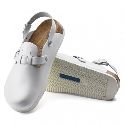 Kay SL White White Leather Αντιολισθητικό Σαμπό Normal - Birkenstock