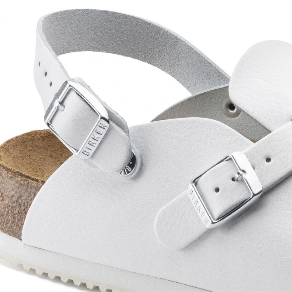Kay SL White White Leather Αντιολισθητικό Σαμπό Narrow - Birkenstock