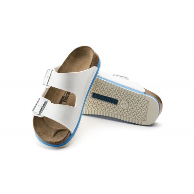 Arizona SL White/Blue Normal MF Super Grip Αντιολισθητικό Πέδιλο - Birkenstock
