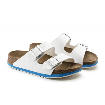 Arizona SL White/Blue Normal MF Super Grip Αντιολισθητικό Πέδιλο - Birkenstock