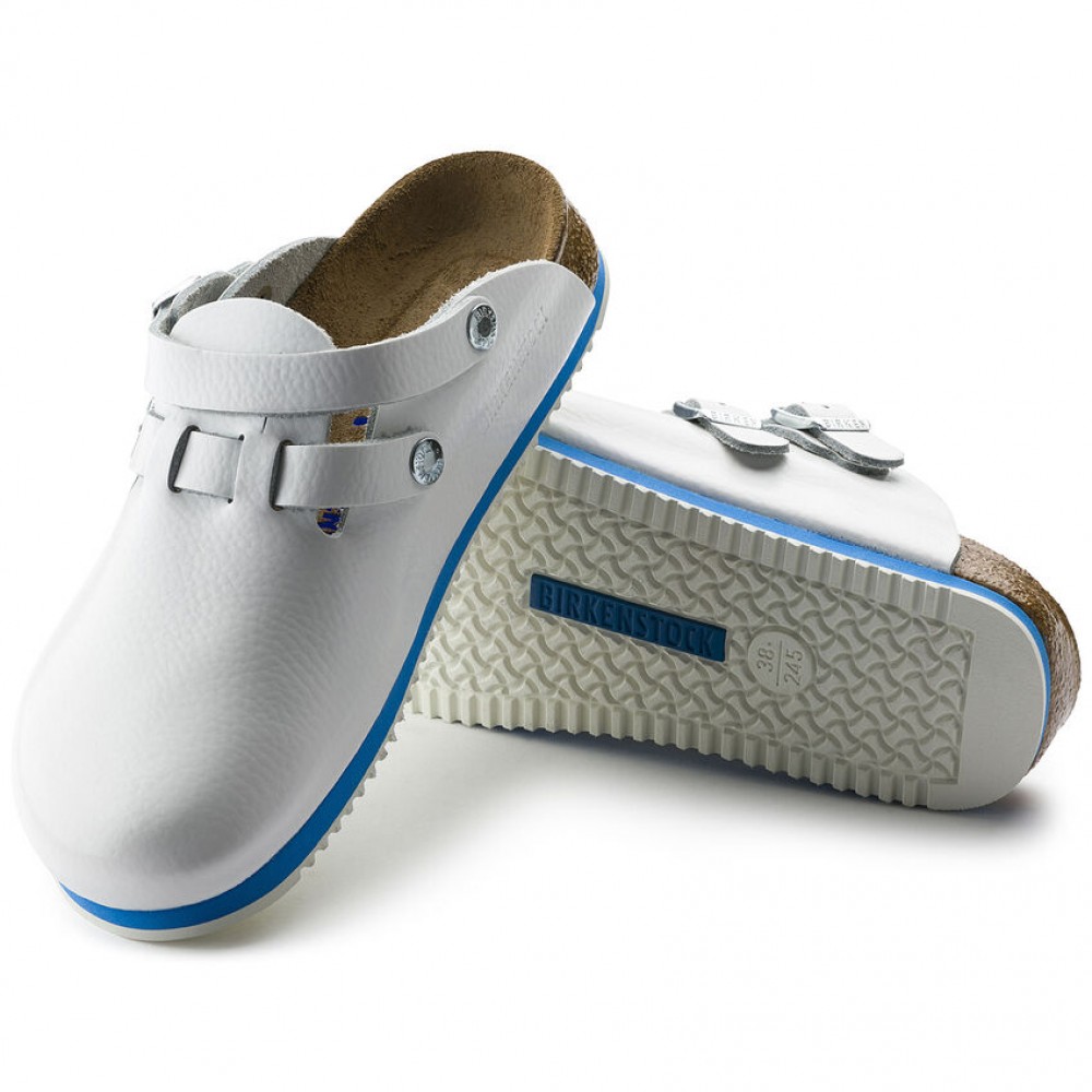 Kay SL White/Blue Leather Normal l Αντιολισθητικό Σαμπό - Birkenstock