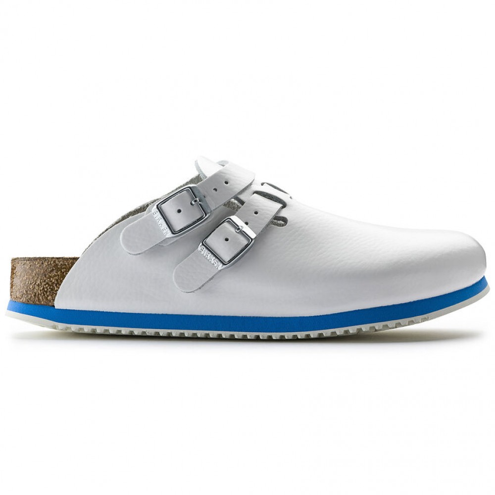 Kay SL White/Blue Leather Normal l Αντιολισθητικό Σαμπό - Birkenstock
