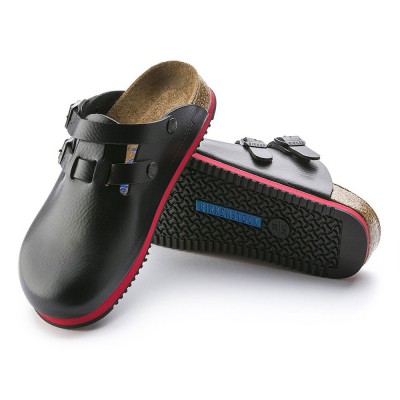 Kay SL Black/Red Leather Normal Αντιολισθητικό Σαμπό - Birkenstock
