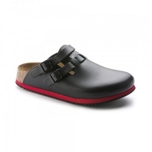 Kay SL Black/Red Leather Narrow Αντιολισθητικό Σαμπό- Birkenstock